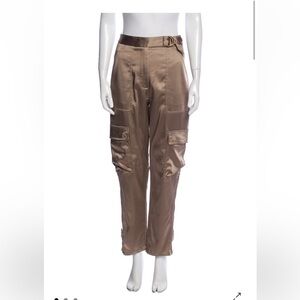 Jonathan Simkhai size 4 Carolina Satin Tie-Waist Utility Pants like new